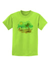 Fun Summer Beach Scene Childrens T-Shirt by TooLoud-Childrens T-Shirt-TooLoud-Lime-Green-X-Small-Davson Sales