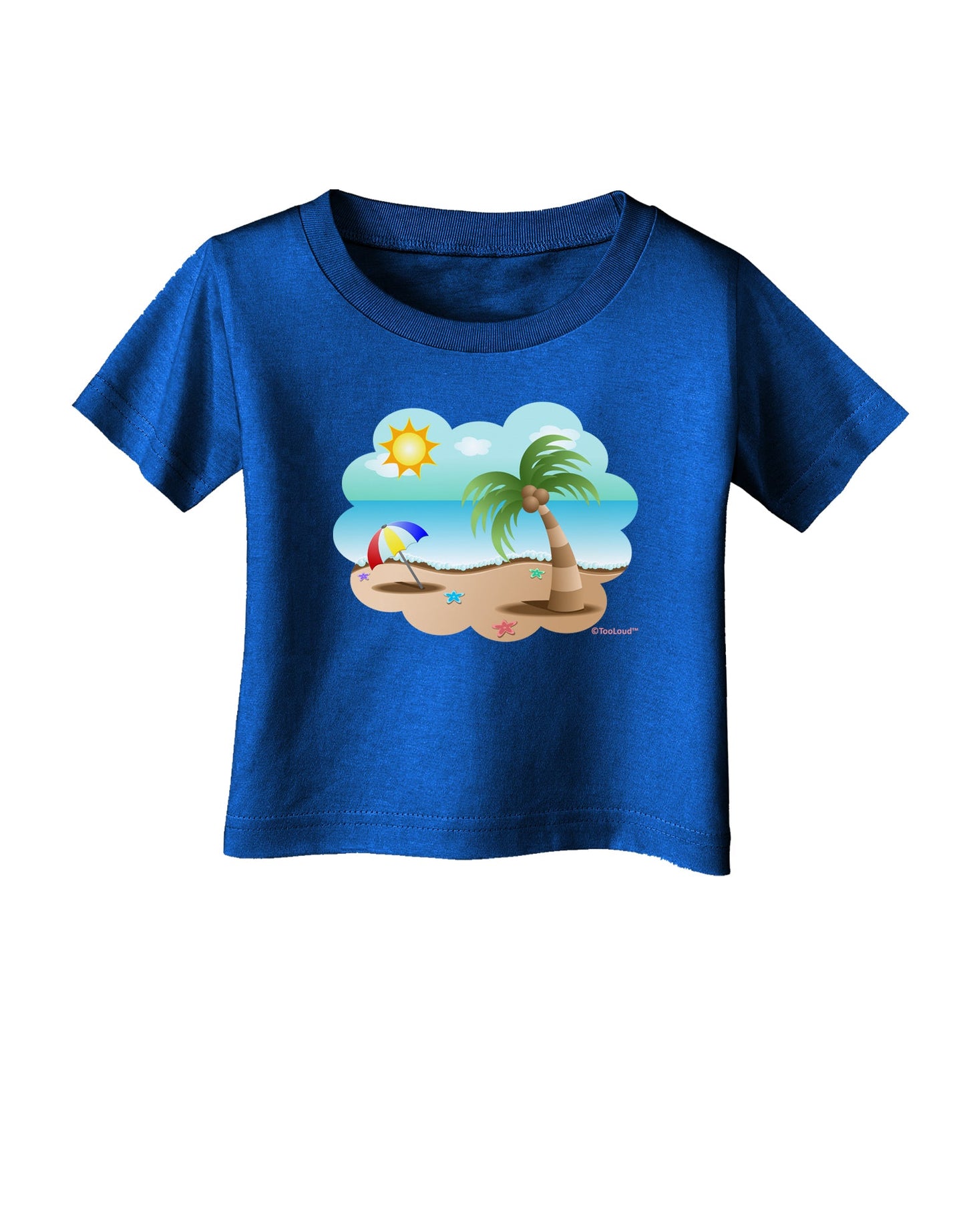 Fun Summer Beach Scene Infant T-Shirt Dark by TooLoud-Infant T-Shirt-TooLoud-Royal-Blue-06-Months-Davson Sales