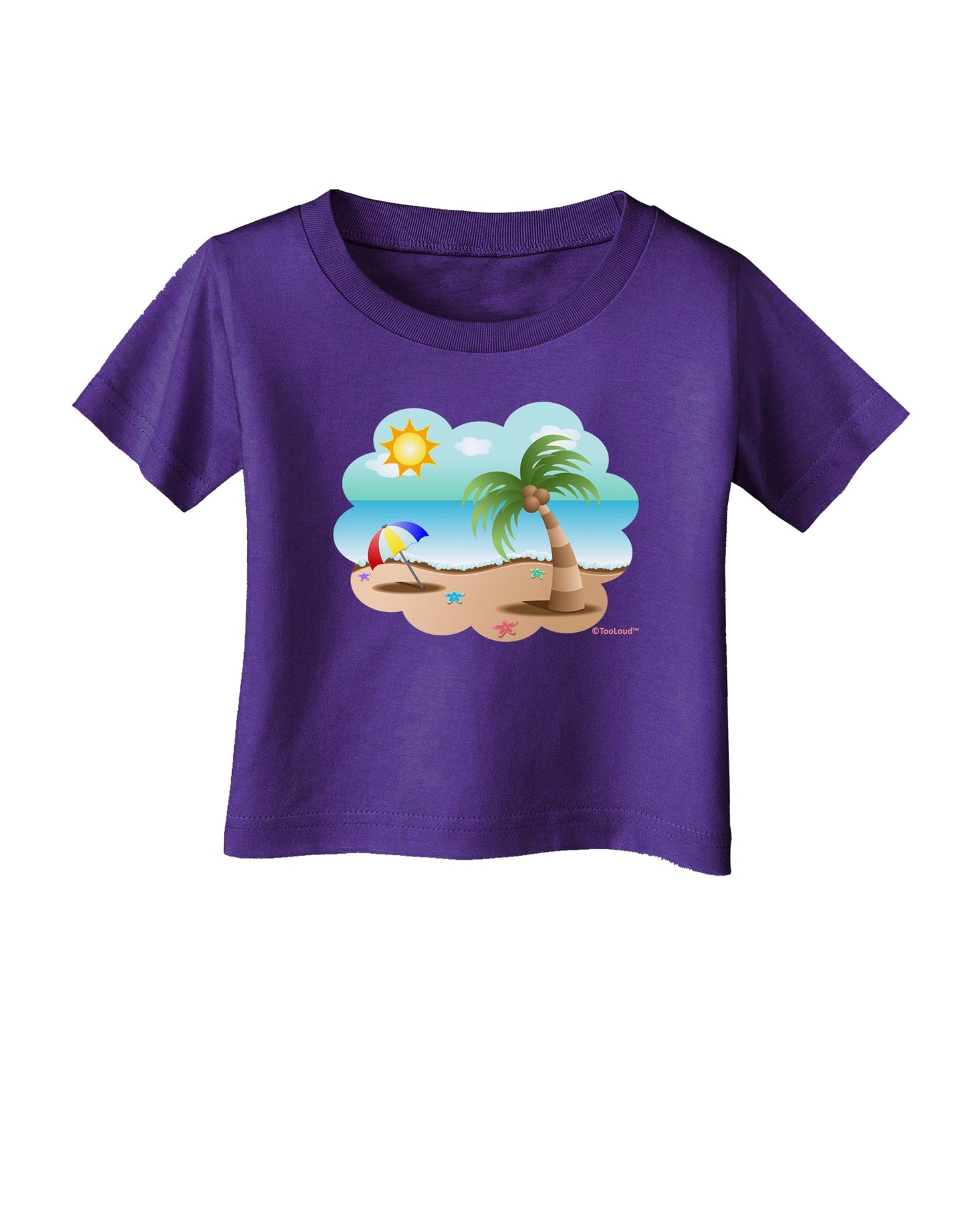 Fun Summer Beach Scene Infant T-Shirt Dark by TooLoud-Infant T-Shirt-TooLoud-Purple-06-Months-Davson Sales
