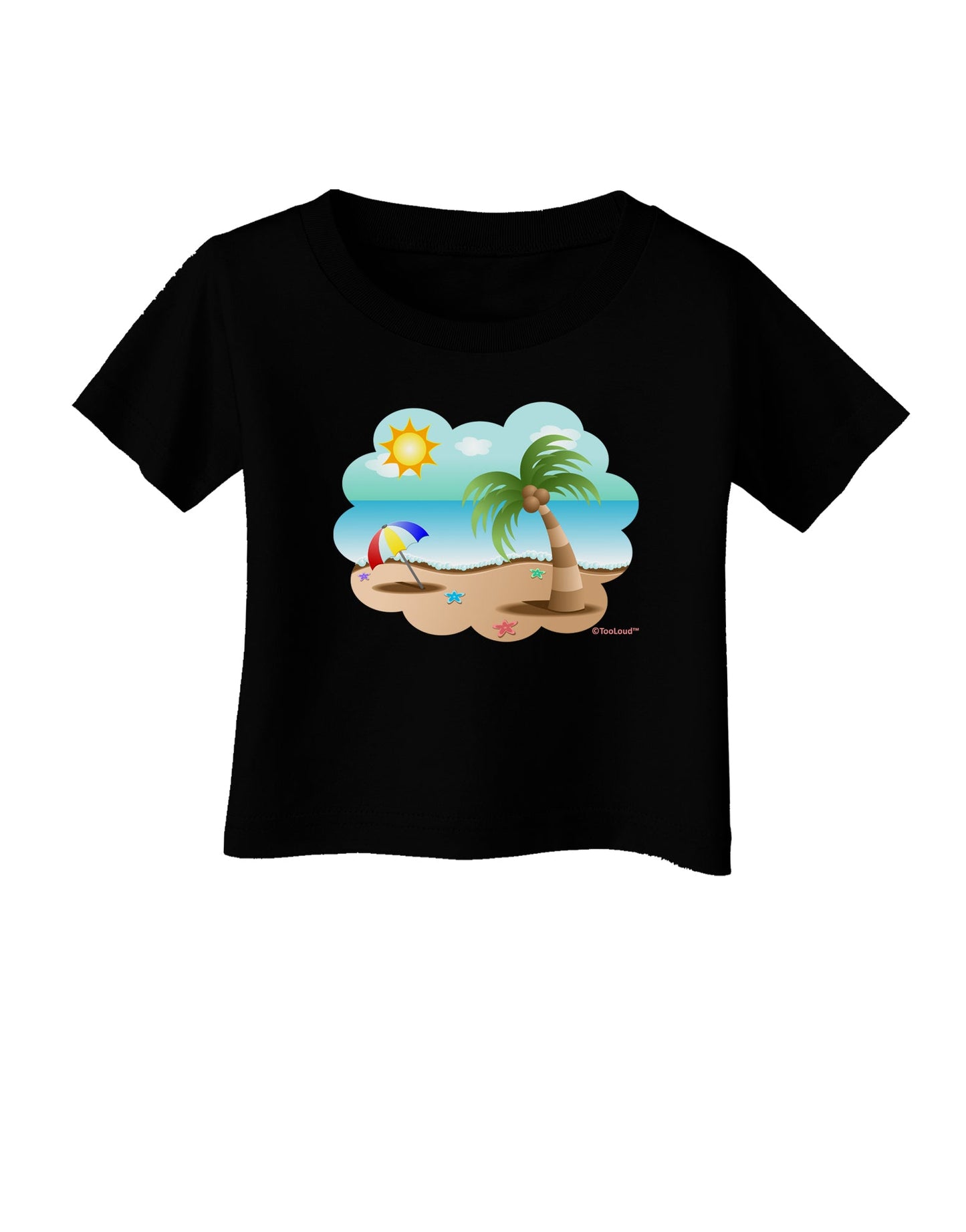 Fun Summer Beach Scene Infant T-Shirt Dark by TooLoud-Infant T-Shirt-TooLoud-Black-06-Months-Davson Sales