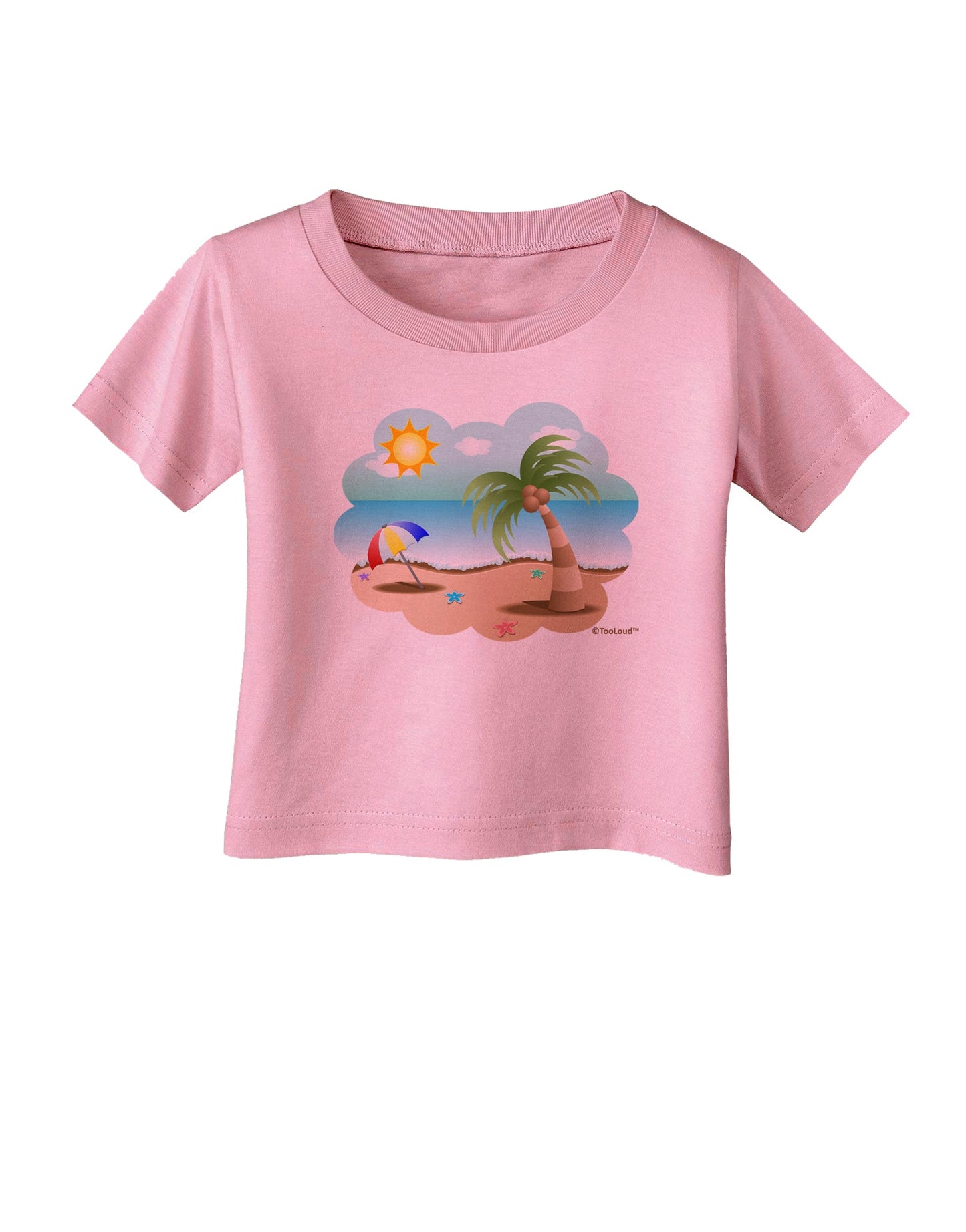 Fun Summer Beach Scene Infant T-Shirt by TooLoud-Infant T-Shirt-TooLoud-Candy-Pink-06-Months-Davson Sales