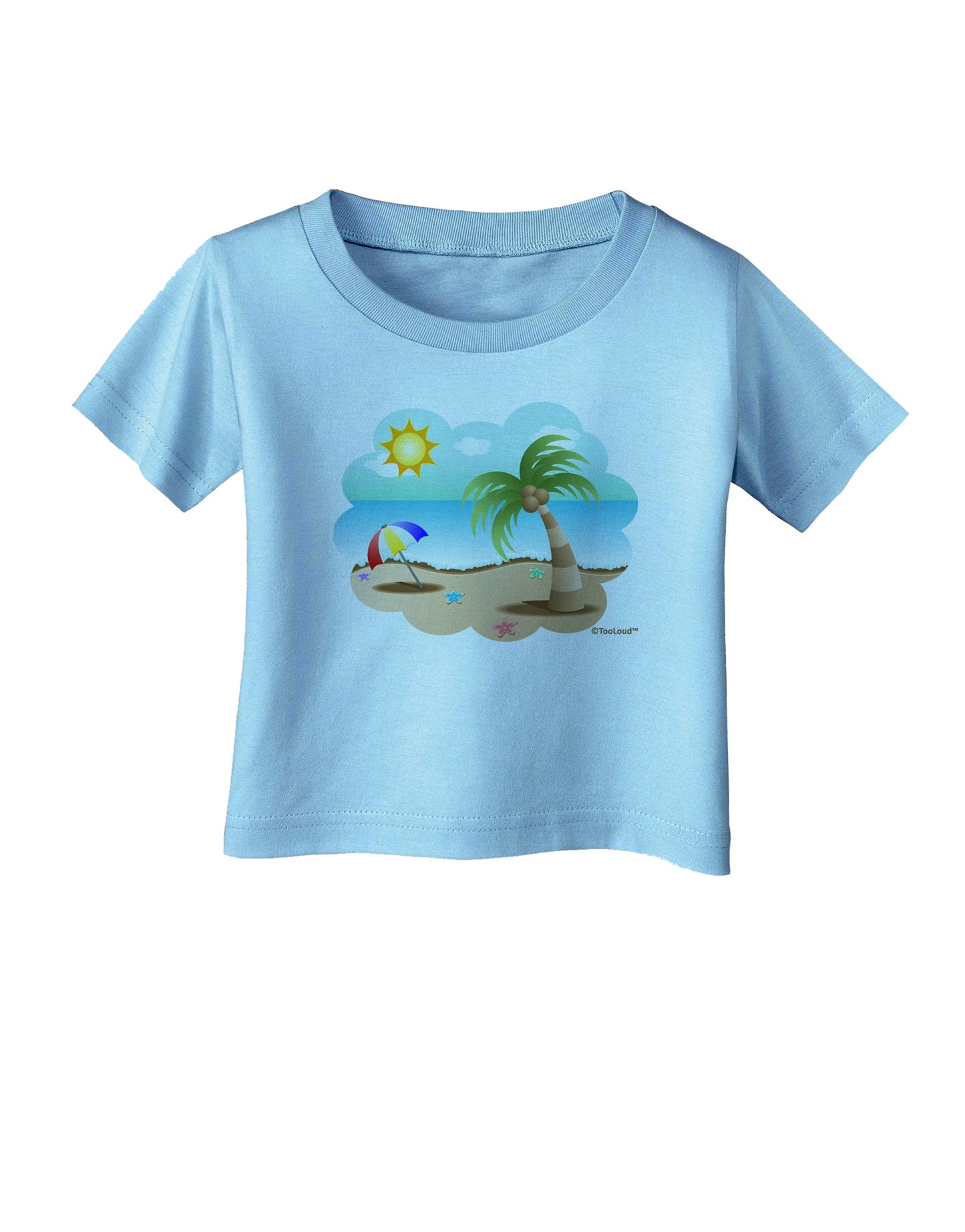Fun Summer Beach Scene Infant T-Shirt by TooLoud-Infant T-Shirt-TooLoud-Aquatic-Blue-06-Months-Davson Sales