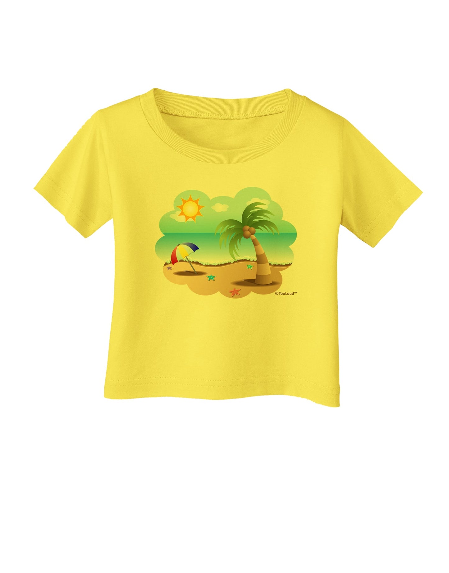 Fun Summer Beach Scene Infant T-Shirt by TooLoud-Infant T-Shirt-TooLoud-Yellow-06-Months-Davson Sales