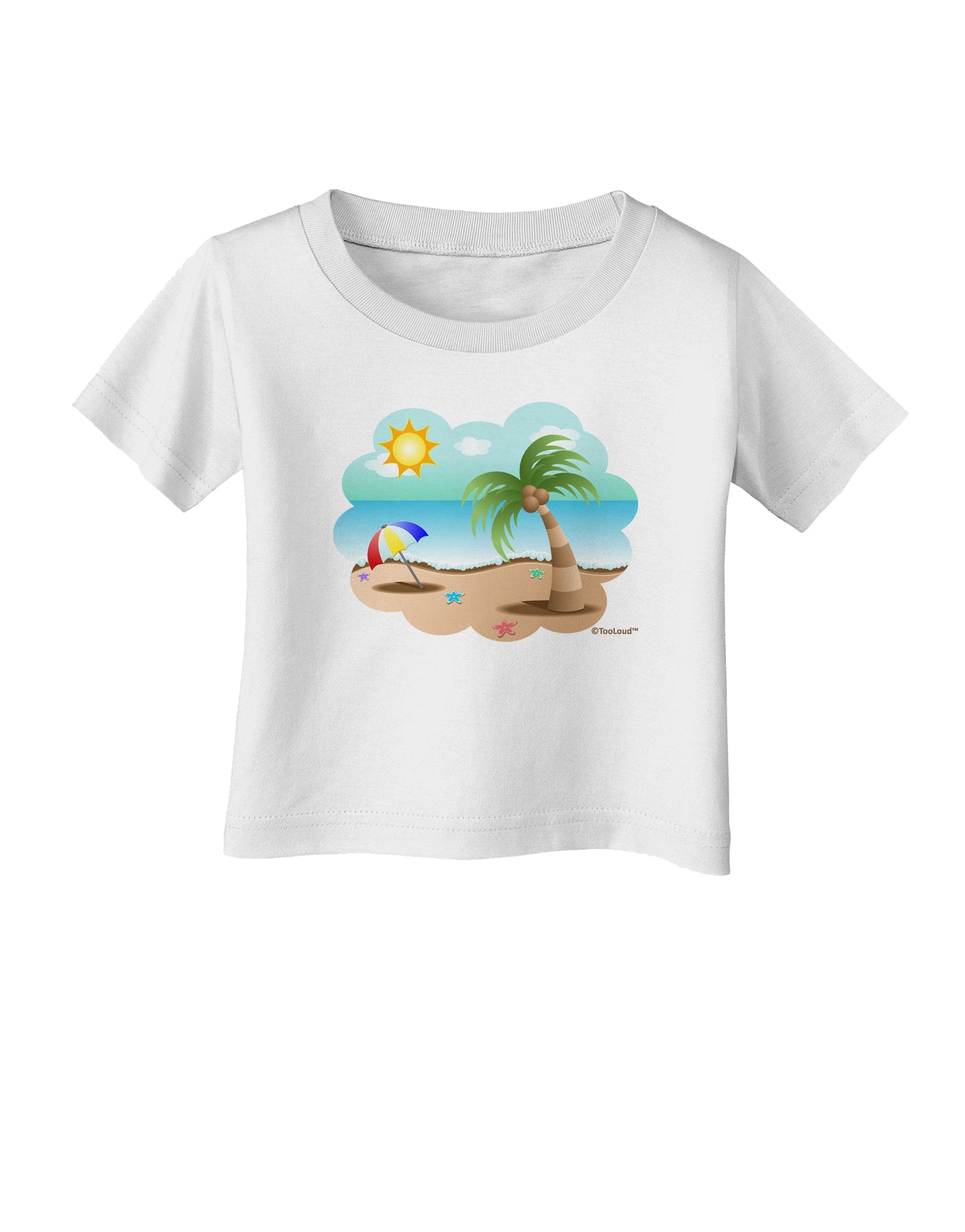 Fun Summer Beach Scene Infant T-Shirt by TooLoud-Infant T-Shirt-TooLoud-White-06-Months-Davson Sales