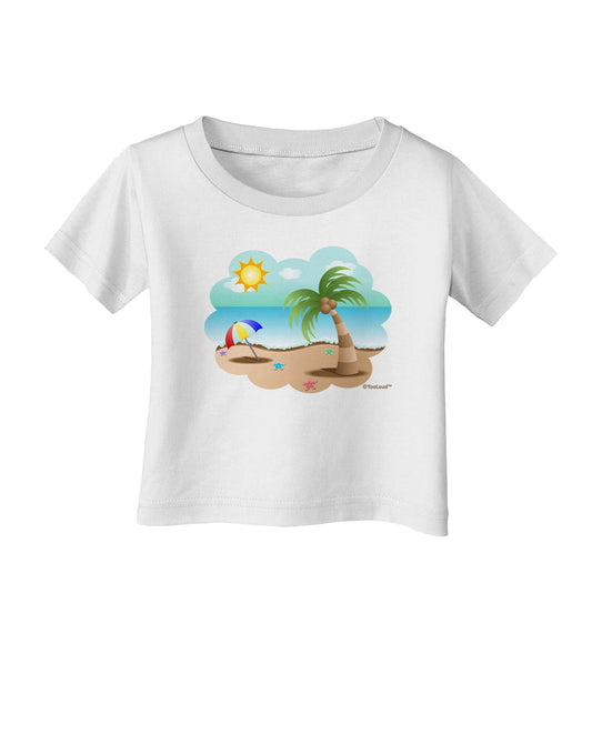 Fun Summer Beach Scene Infant T-Shirt by TooLoud-Infant T-Shirt-TooLoud-White-06-Months-Davson Sales