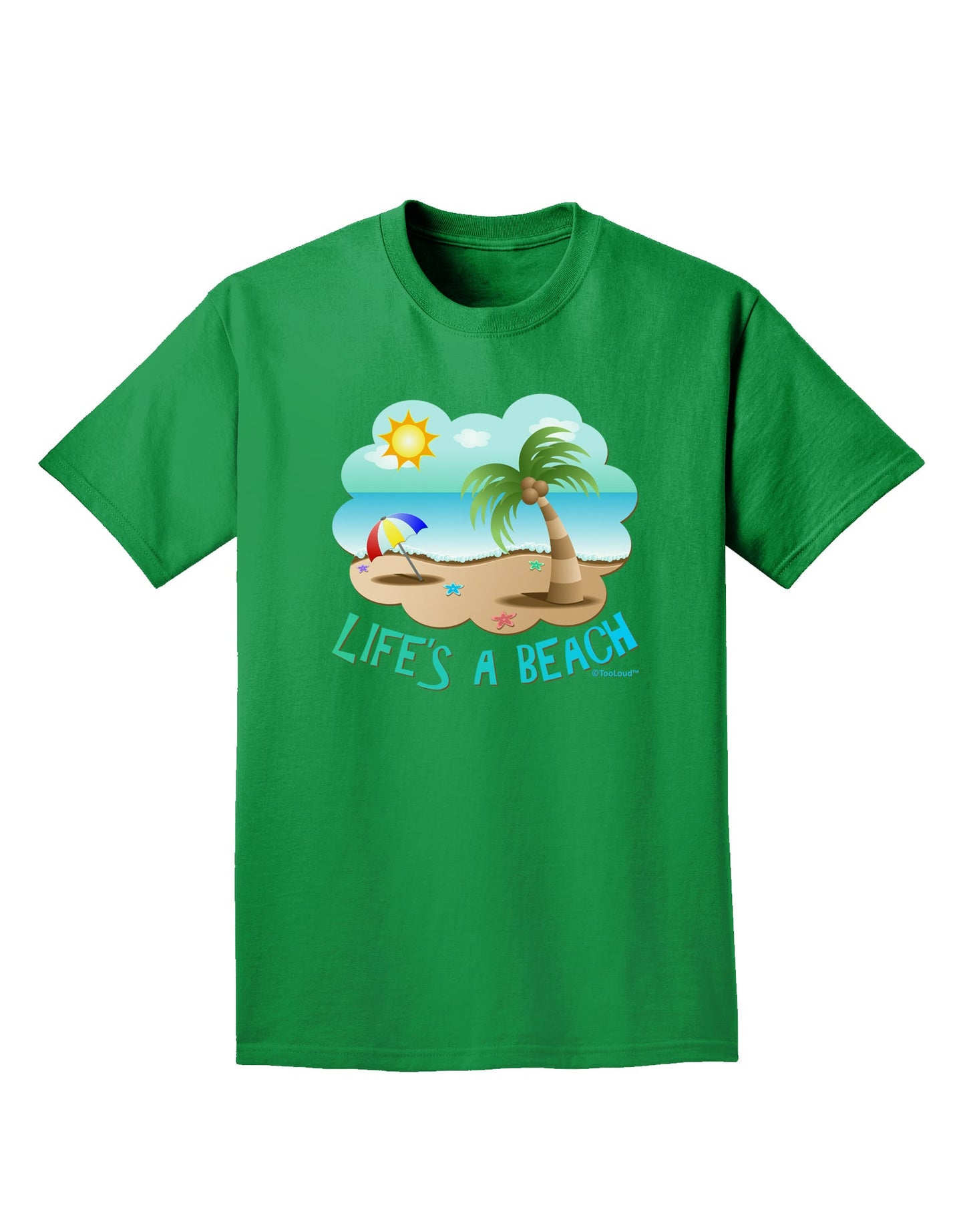 Fun Summer Beach Scene - Life's a Beach Adult Dark T-Shirt by TooLoud-Mens T-Shirt-TooLoud-Kelly-Green-Small-Davson Sales