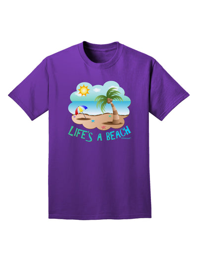 Fun Summer Beach Scene - Life's a Beach Adult Dark T-Shirt by TooLoud-Mens T-Shirt-TooLoud-Purple-Small-Davson Sales