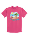 Fun Summer Beach Scene - Life's a Beach Childrens Dark T-Shirt by TooLoud-Childrens T-Shirt-TooLoud-Sangria-X-Small-Davson Sales