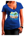 Fun Summer Beach Scene - Life's a Beach Juniors V-Neck Dark T-Shirt by TooLoud-Womens V-Neck T-Shirts-TooLoud-Royal-Blue-Juniors Fitted Small-Davson Sales