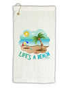 Fun Summer Beach Scene - Life's a Beach Micro Terry Gromet Golf Towel 16 x 25 inch by TooLoud-Golf Towel-TooLoud-White-Davson Sales