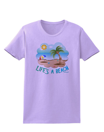 Fun Summer Beach Scene - Life's a Beach Womens T-Shirt by TooLoud-Womens T-Shirt-TooLoud-Lavender-X-Small-Davson Sales