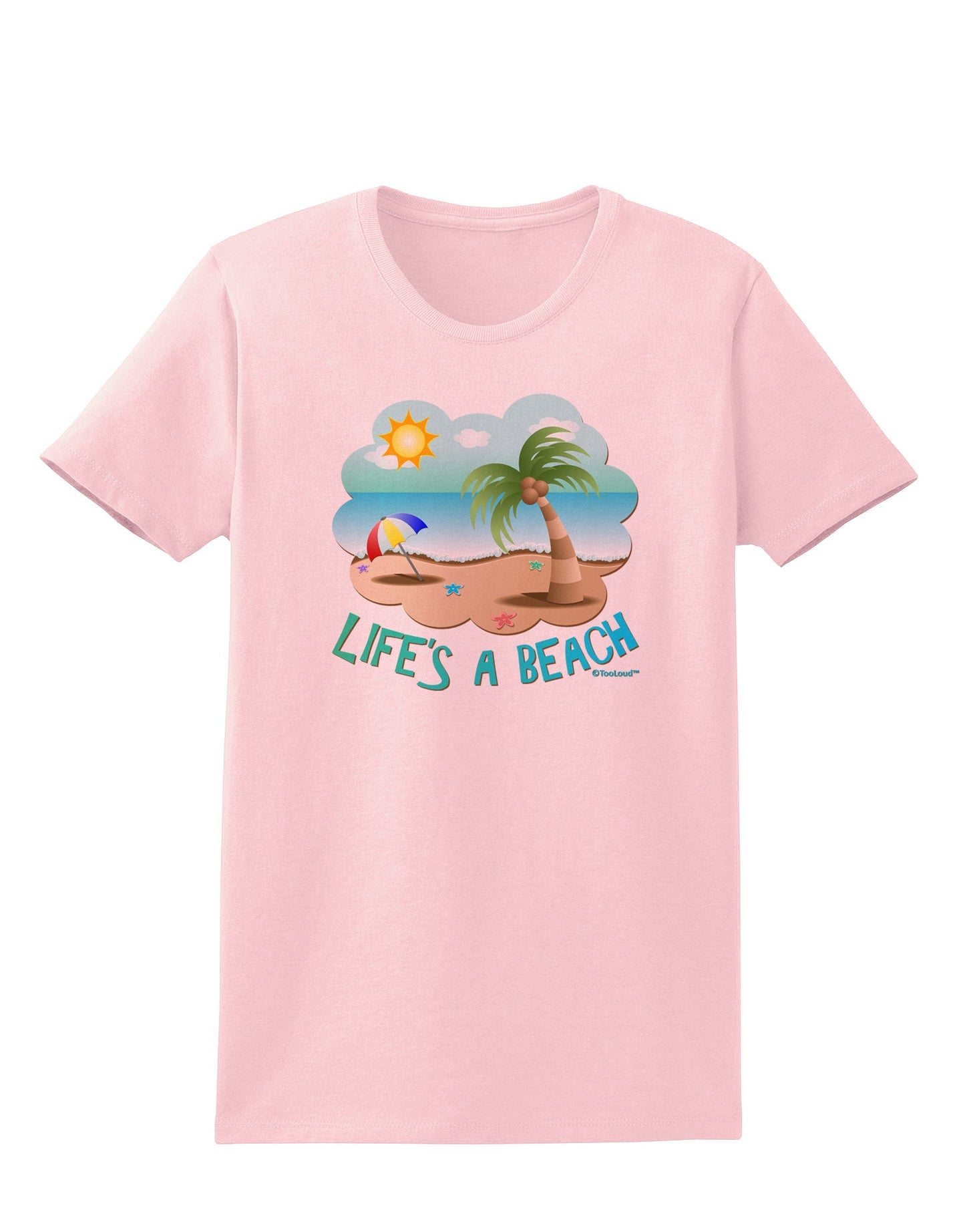 Fun Summer Beach Scene - Life's a Beach Womens T-Shirt by TooLoud-Womens T-Shirt-TooLoud-PalePink-X-Small-Davson Sales