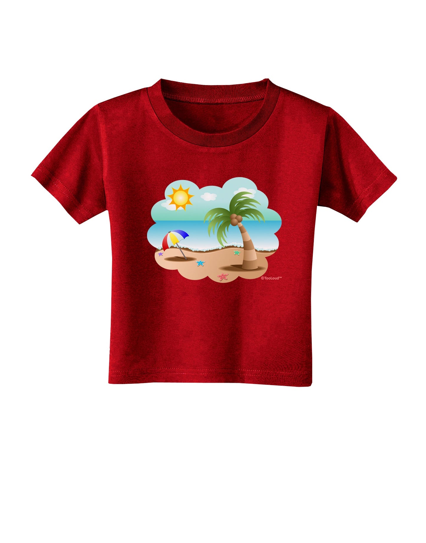Fun Summer Beach Scene Toddler T-Shirt Dark by TooLoud-Toddler T-Shirt-TooLoud-Red-2T-Davson Sales