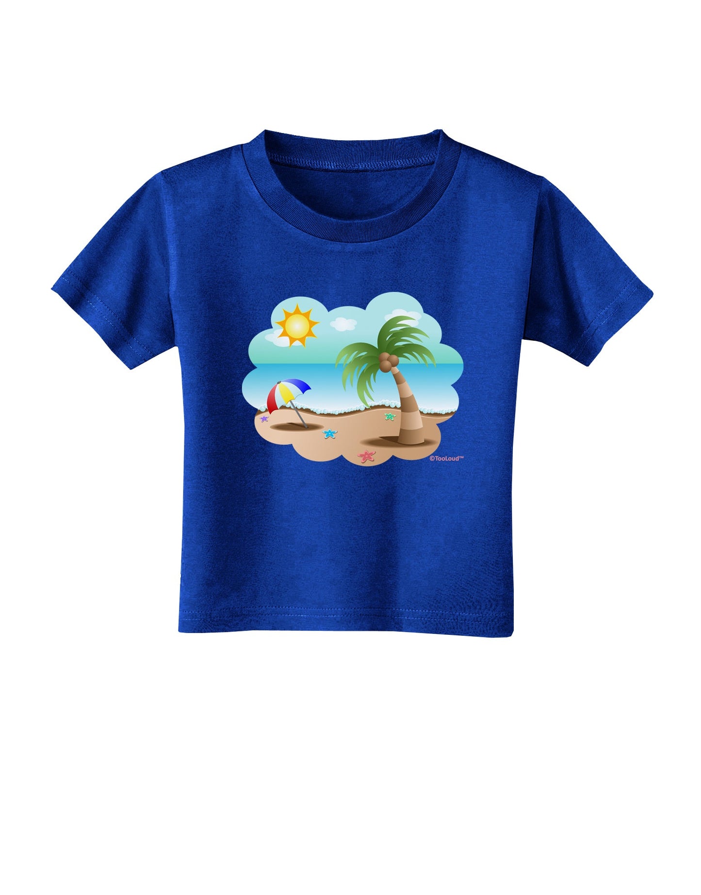 Fun Summer Beach Scene Toddler T-Shirt Dark by TooLoud-Toddler T-Shirt-TooLoud-Royal-Blue-2T-Davson Sales