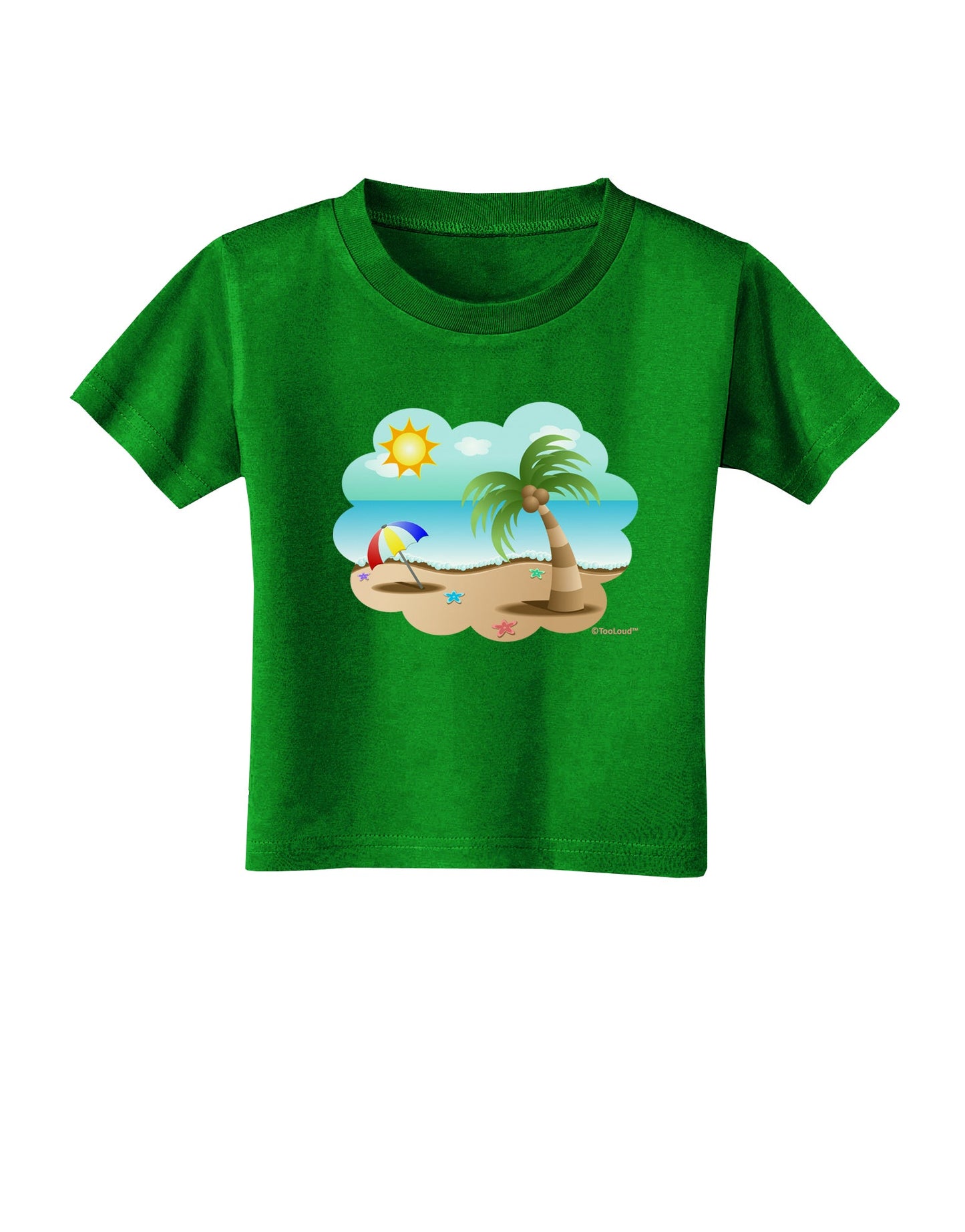 Fun Summer Beach Scene Toddler T-Shirt Dark by TooLoud-Toddler T-Shirt-TooLoud-Clover-Green-2T-Davson Sales