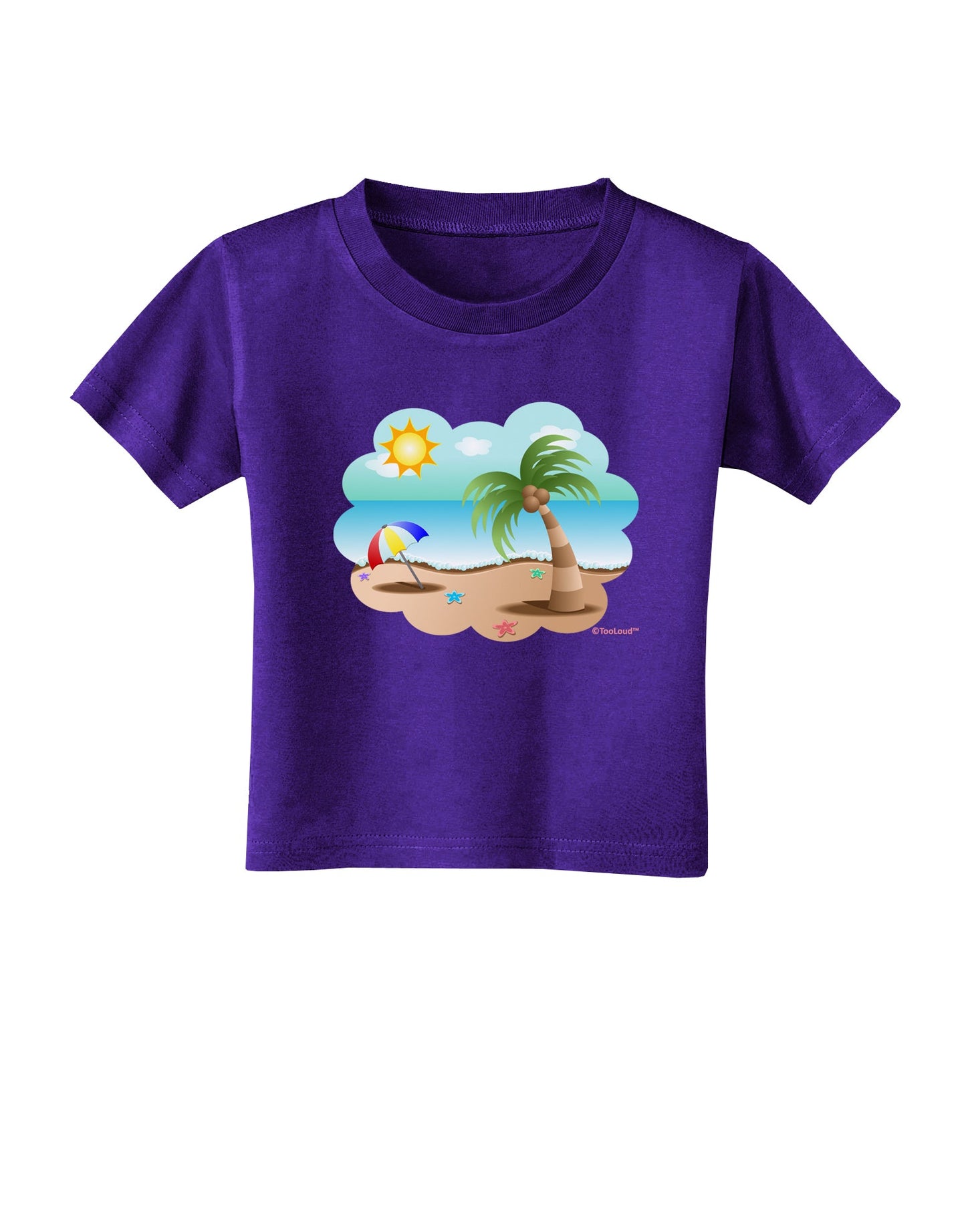 Fun Summer Beach Scene Toddler T-Shirt Dark by TooLoud-Toddler T-Shirt-TooLoud-Purple-2T-Davson Sales
