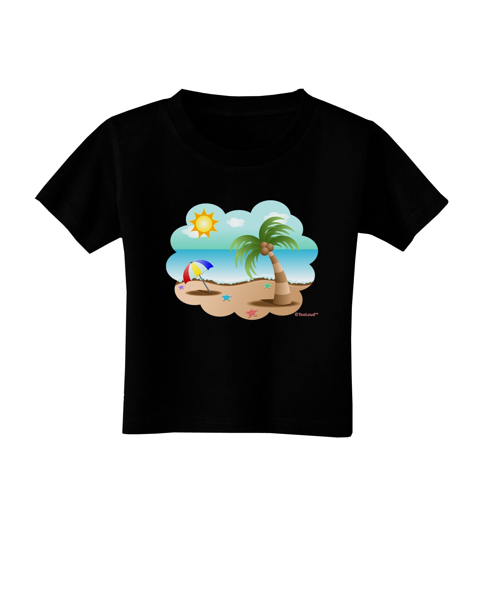 Fun Summer Beach Scene Toddler T-Shirt Dark by TooLoud-Toddler T-Shirt-TooLoud-Black-2T-Davson Sales