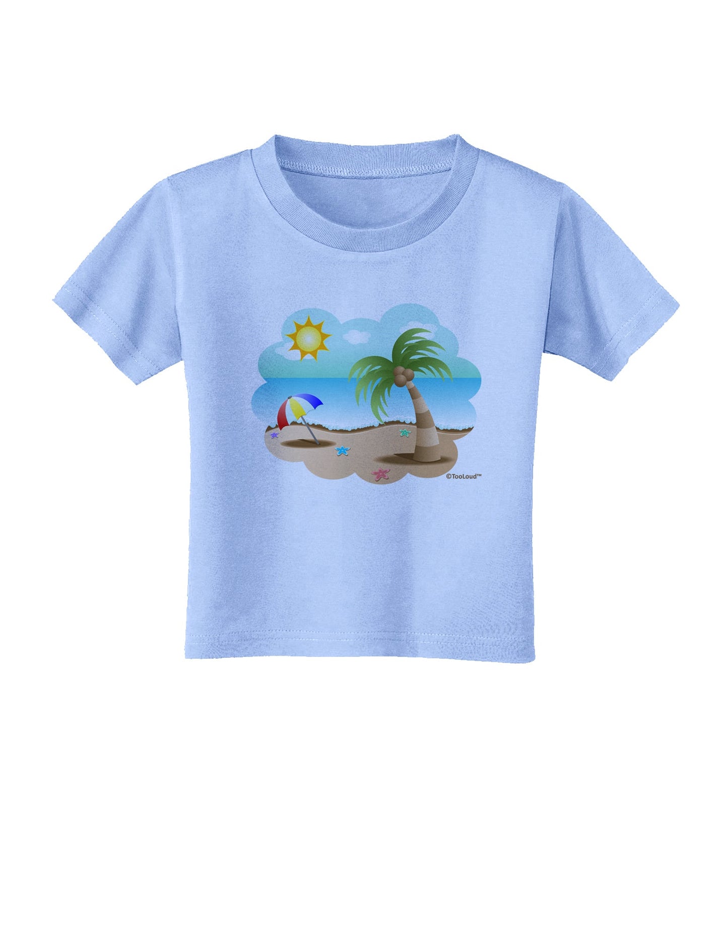 Fun Summer Beach Scene Toddler T-Shirt by TooLoud-Toddler T-Shirt-TooLoud-Aquatic-Blue-2T-Davson Sales