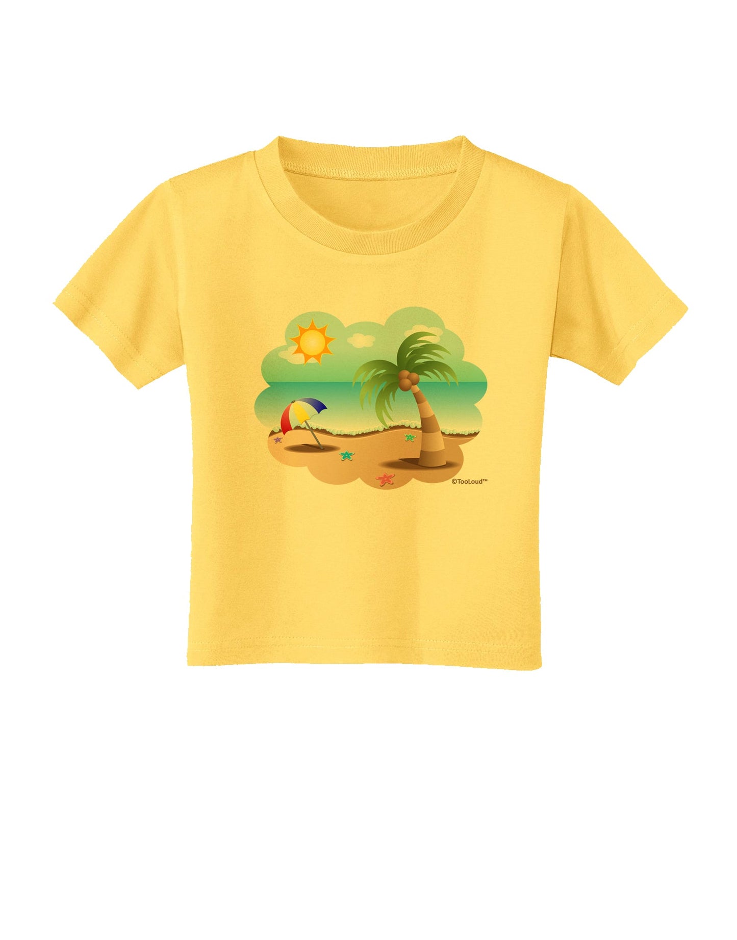 Fun Summer Beach Scene Toddler T-Shirt by TooLoud-Toddler T-Shirt-TooLoud-Yellow-2T-Davson Sales