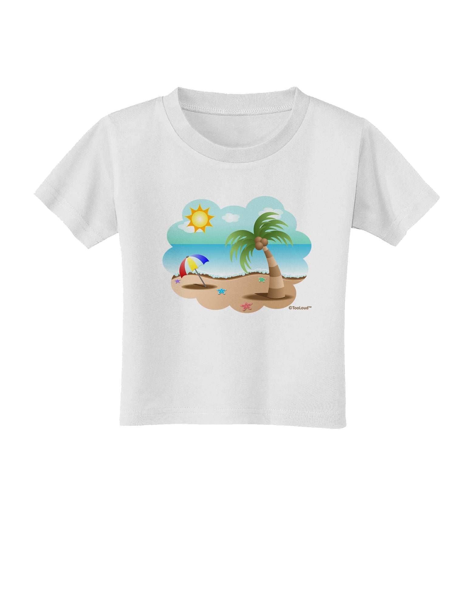 Fun Summer Beach Scene Toddler T-Shirt by TooLoud-Toddler T-Shirt-TooLoud-White-2T-Davson Sales