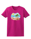 Fun Summer Beach Scene Womens Dark T-Shirt by TooLoud-Womens T-Shirt-TooLoud-Hot-Pink-Small-Davson Sales