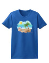 Fun Summer Beach Scene Womens Dark T-Shirt by TooLoud-Womens T-Shirt-TooLoud-Royal-Blue-X-Small-Davson Sales