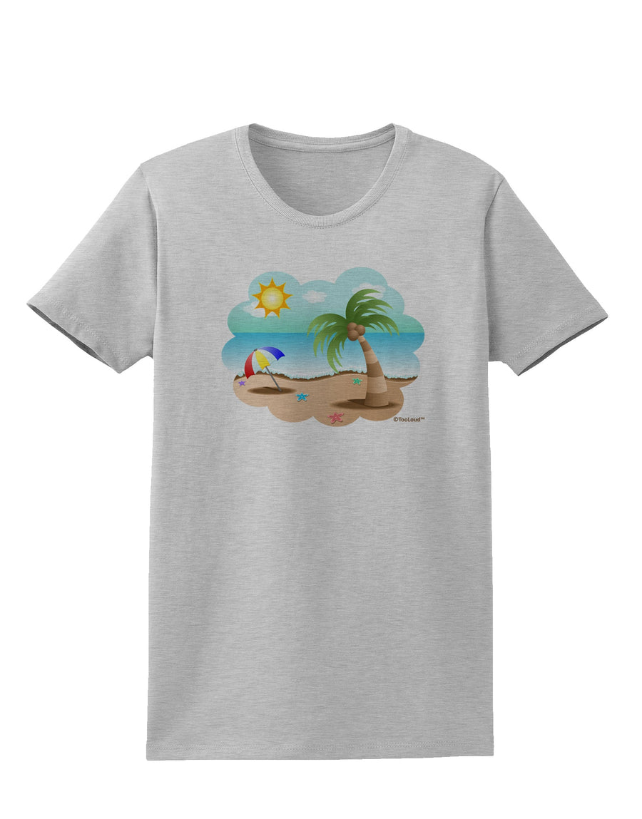 Fun Summer Beach Scene Womens T-Shirt by TooLoud-Womens T-Shirt-TooLoud-White-X-Small-Davson Sales