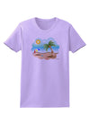 Fun Summer Beach Scene Womens T-Shirt by TooLoud-Womens T-Shirt-TooLoud-Lavender-X-Small-Davson Sales