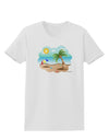 Fun Summer Beach Scene Womens T-Shirt by TooLoud-Womens T-Shirt-TooLoud-White-X-Small-Davson Sales