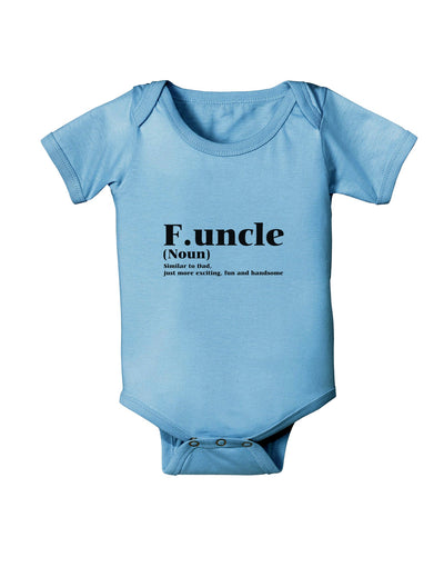 Funcle - Fun Uncle Baby Romper Bodysuit by TooLoud-TooLoud-LightBlue-06-Months-Davson Sales