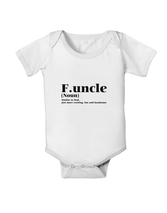 Funcle - Fun Uncle Baby Romper Bodysuit by TooLoud-TooLoud-White-06-Months-Davson Sales