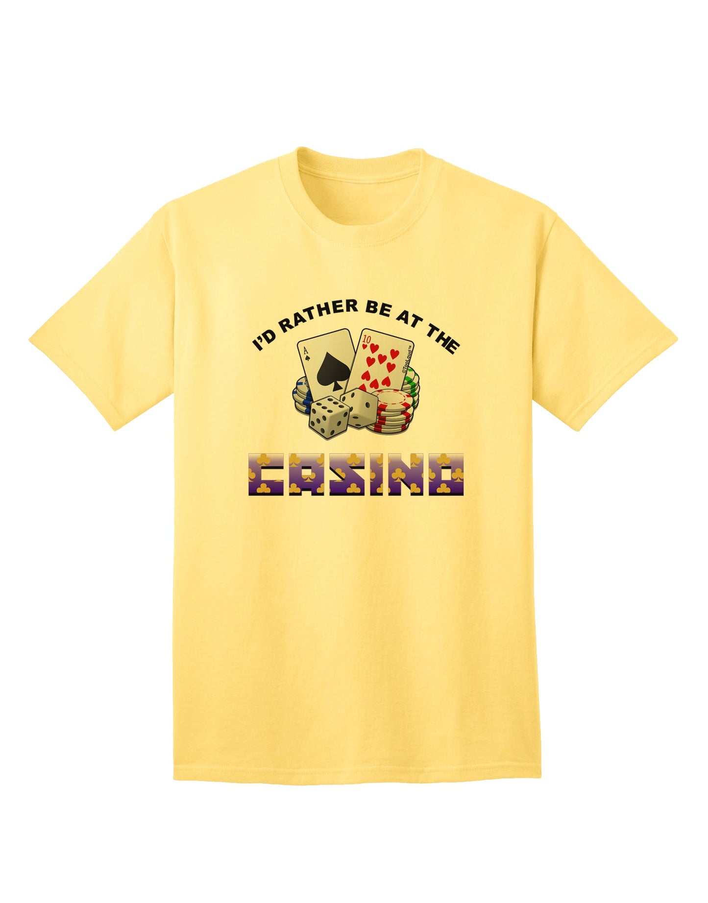 Funny Adult T-Shirt: I'd Rather Be At The Casino by TooLoud-Mens T-shirts-TooLoud-Yellow-Small-Davson Sales