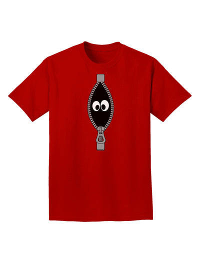 Funny Eyes Peeking Out of Zipper Adult Dark T-Shirt by TooLoud-Mens T-Shirt-TooLoud-Red-Small-Davson Sales