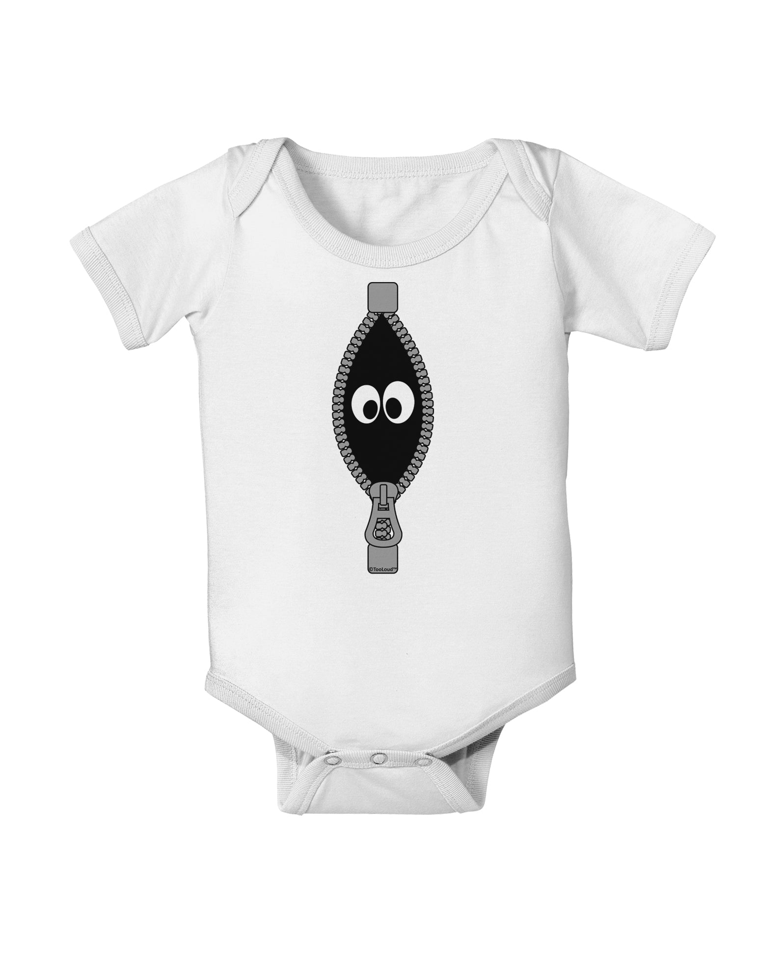 Funny Eyes Peeking Out of Zipper Baby Romper Bodysuit by TooLoud-Baby Romper-TooLoud-White-06-Months-Davson Sales