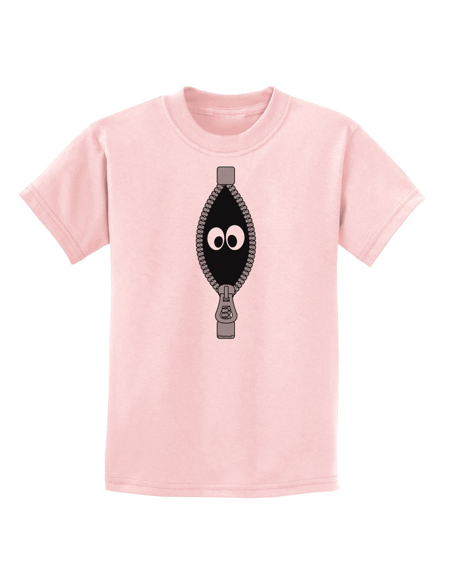 Funny Eyes Peeking Out of Zipper Childrens T-Shirt by TooLoud-Childrens T-Shirt-TooLoud-White-X-Small-Davson Sales