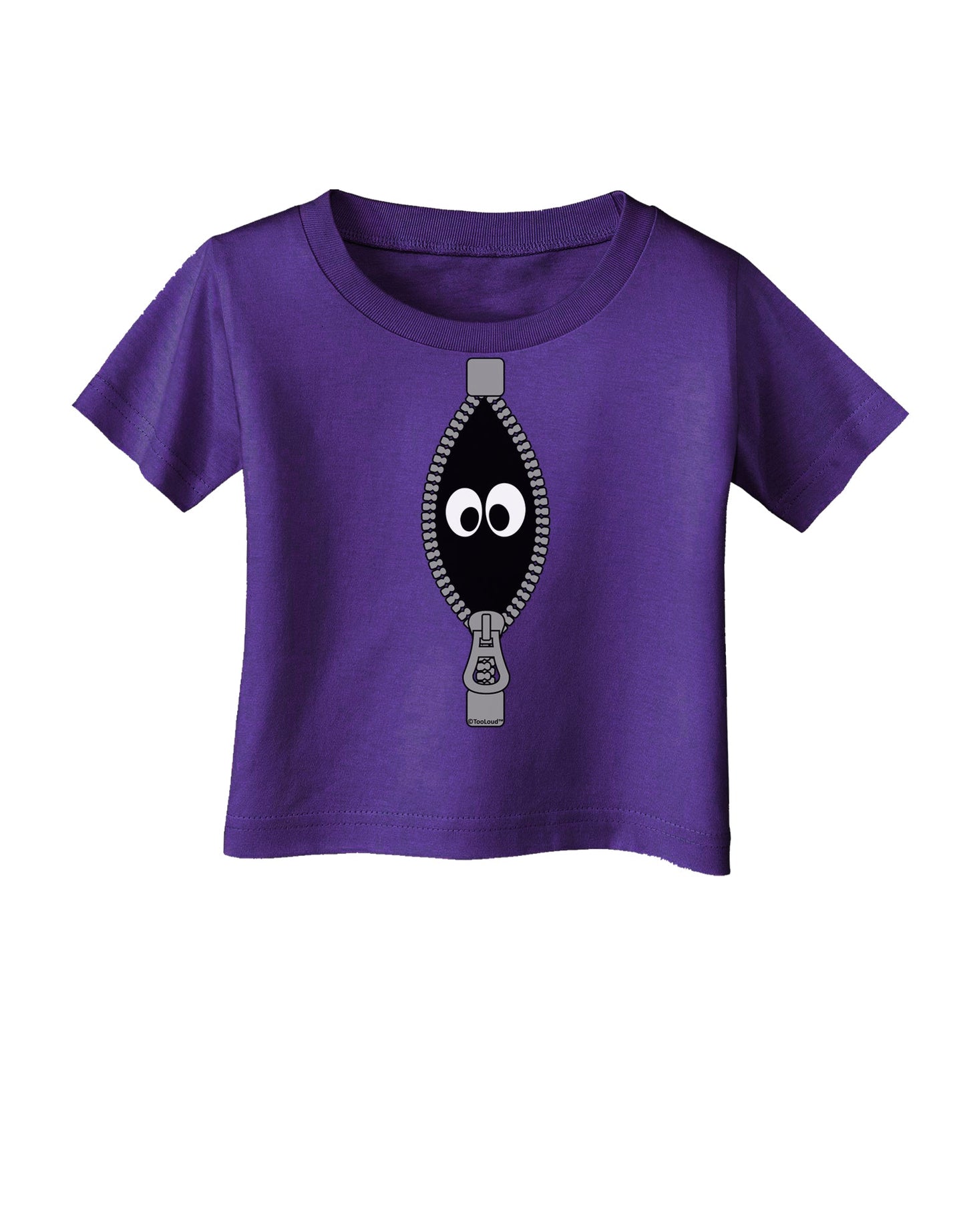 Funny Eyes Peeking Out of Zipper Infant T-Shirt Dark by TooLoud-Infant T-Shirt-TooLoud-Purple-06-Months-Davson Sales