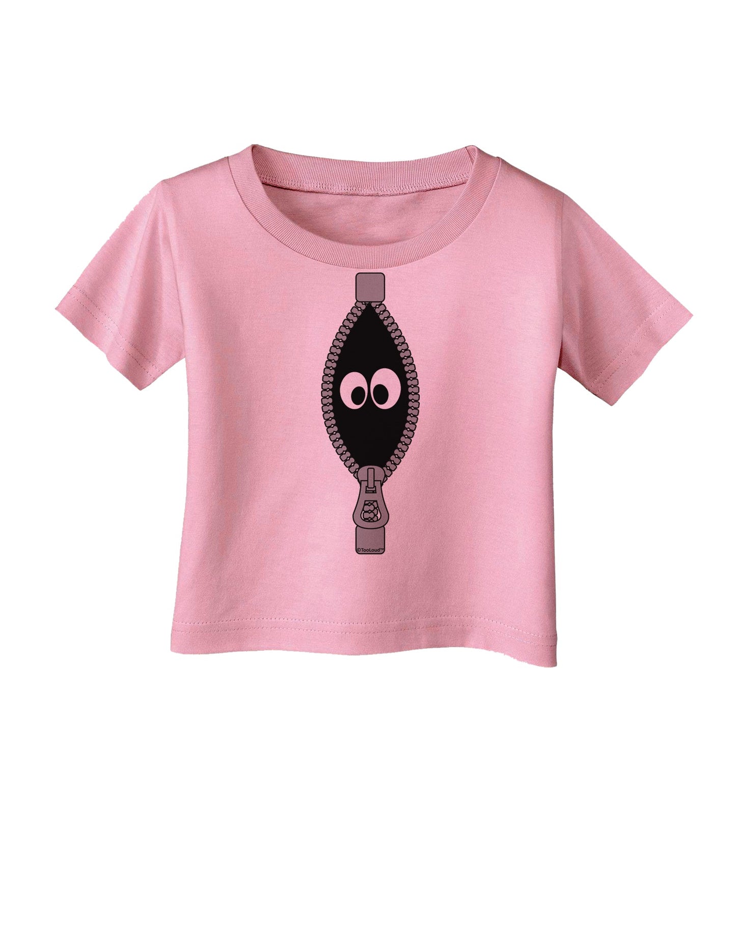 Funny Eyes Peeking Out of Zipper Infant T-Shirt by TooLoud-Infant T-Shirt-TooLoud-Candy-Pink-06-Months-Davson Sales