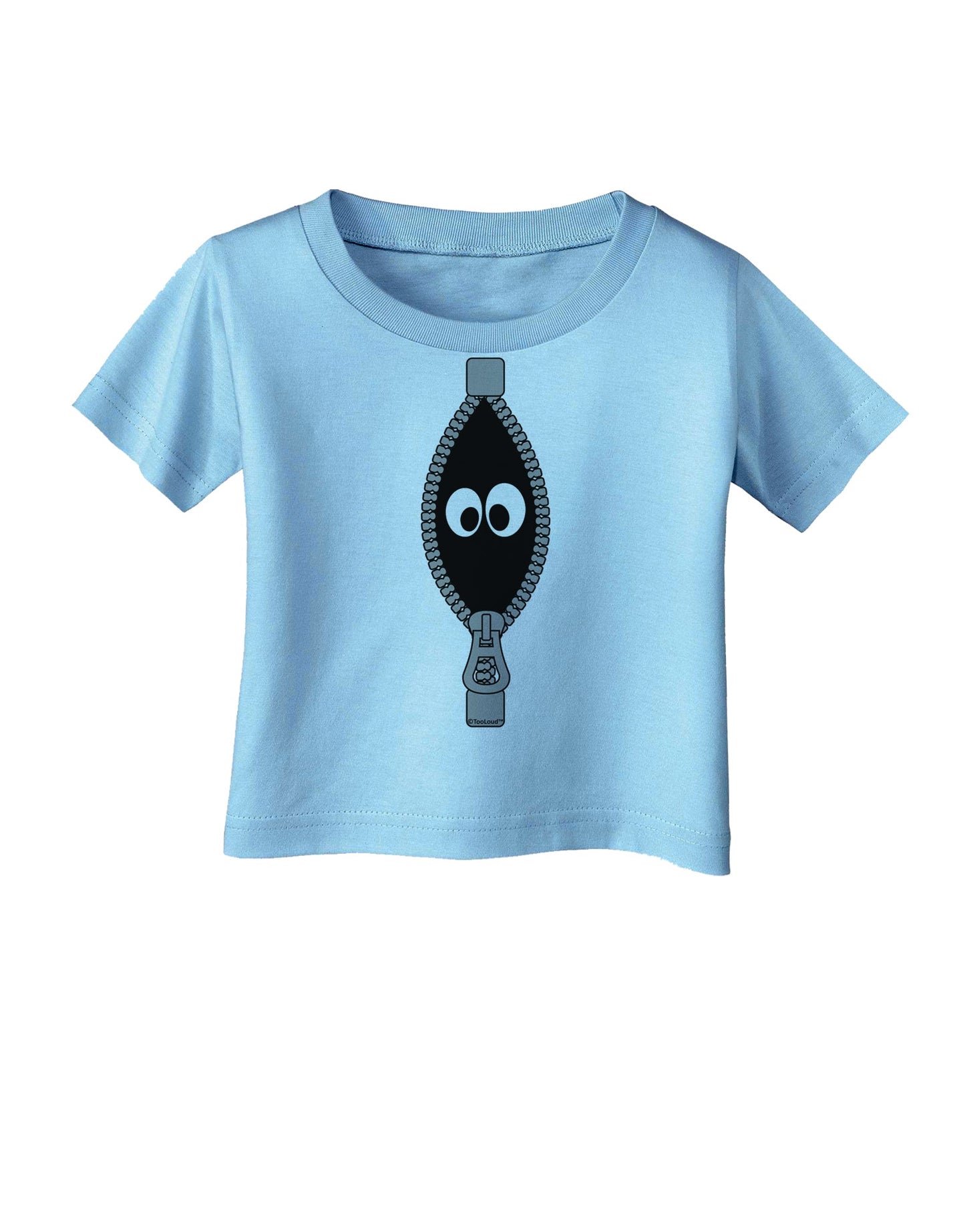 Funny Eyes Peeking Out of Zipper Infant T-Shirt by TooLoud-Infant T-Shirt-TooLoud-Aquatic-Blue-06-Months-Davson Sales