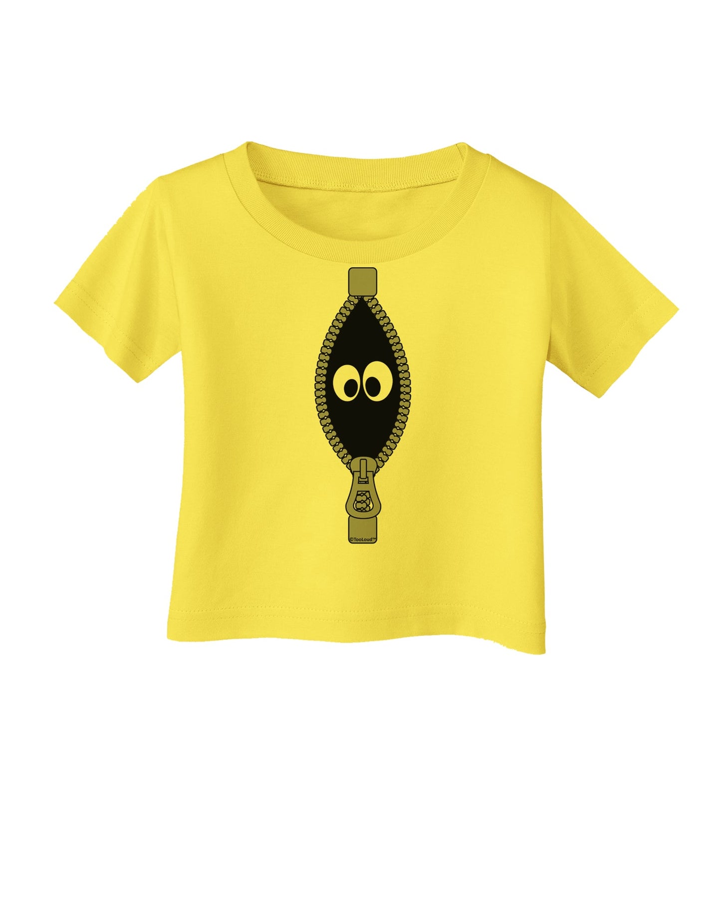 Funny Eyes Peeking Out of Zipper Infant T-Shirt by TooLoud-Infant T-Shirt-TooLoud-Yellow-06-Months-Davson Sales