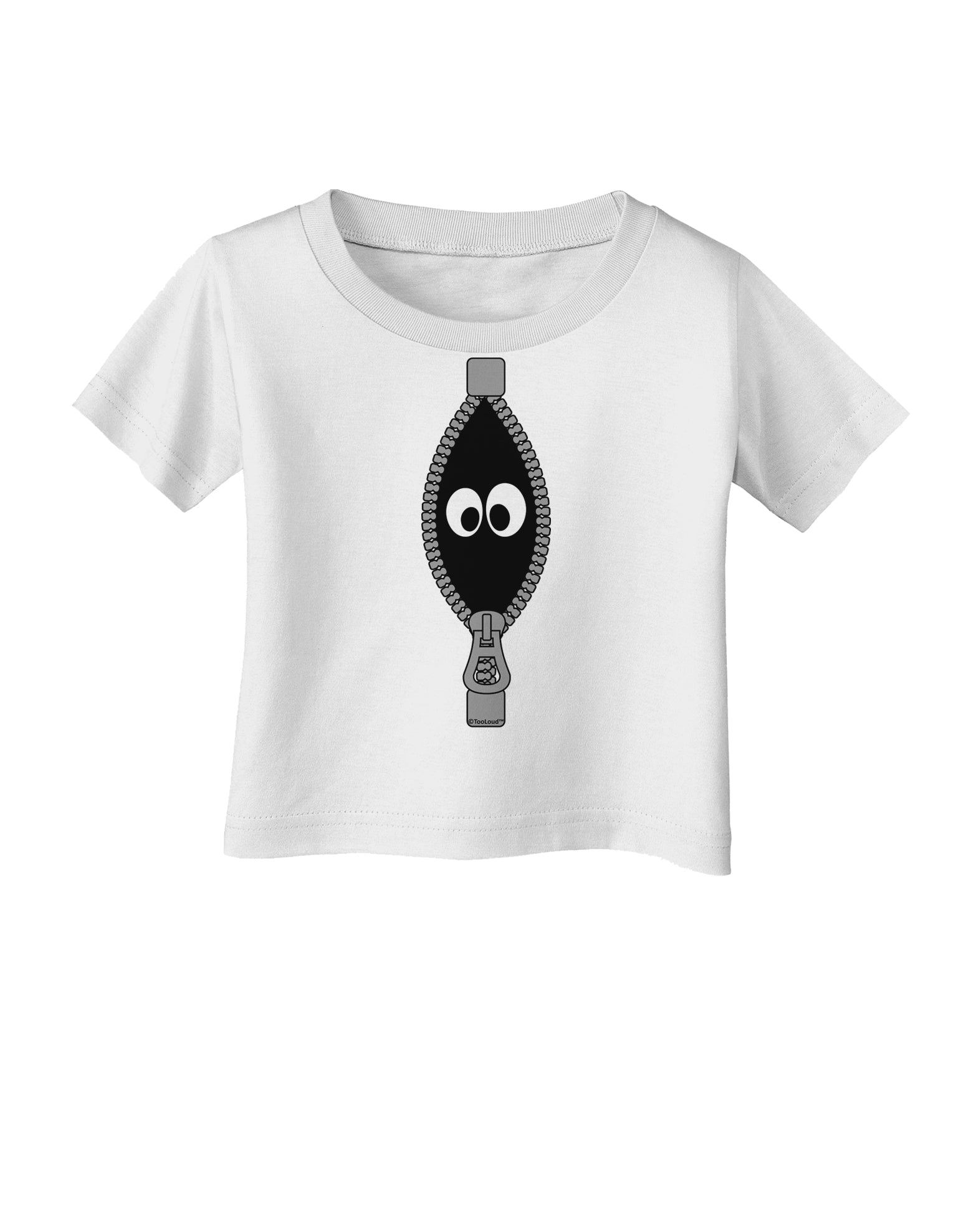 Funny Eyes Peeking Out of Zipper Infant T-Shirt by TooLoud-Infant T-Shirt-TooLoud-White-06-Months-Davson Sales
