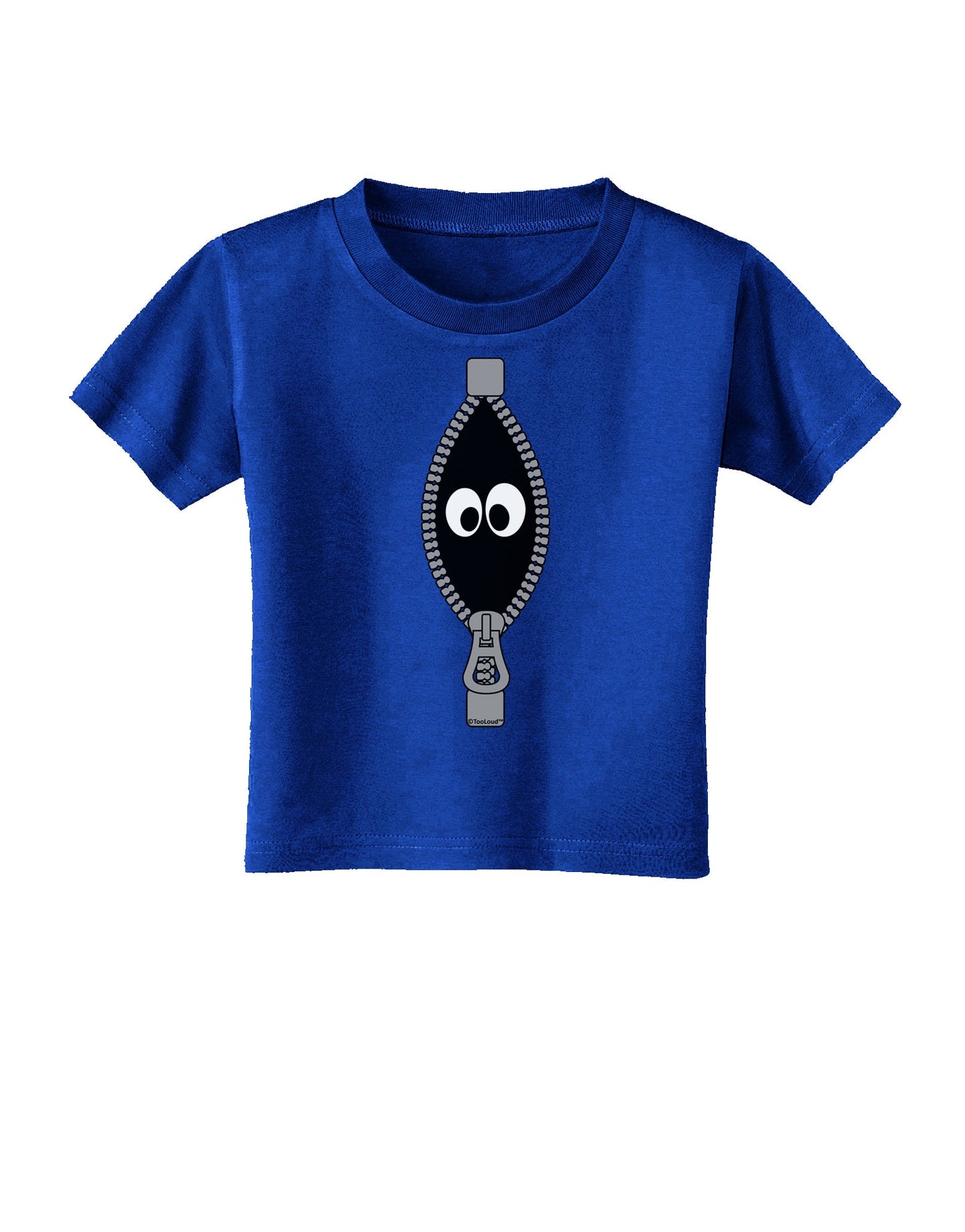 Funny Eyes Peeking Out of Zipper Toddler T-Shirt Dark by TooLoud-Toddler T-Shirt-TooLoud-Royal-Blue-2T-Davson Sales