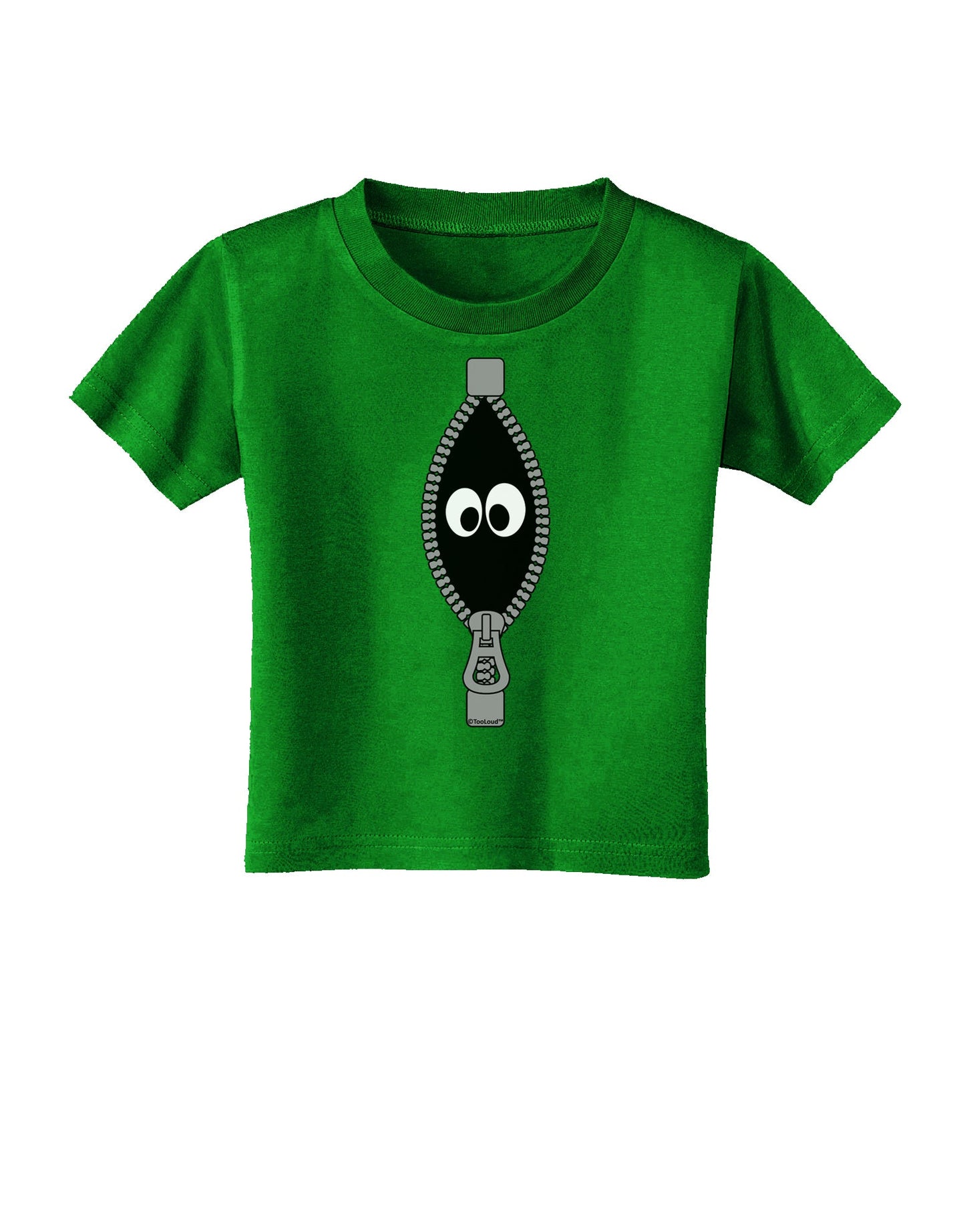Funny Eyes Peeking Out of Zipper Toddler T-Shirt Dark by TooLoud-Toddler T-Shirt-TooLoud-Clover-Green-2T-Davson Sales