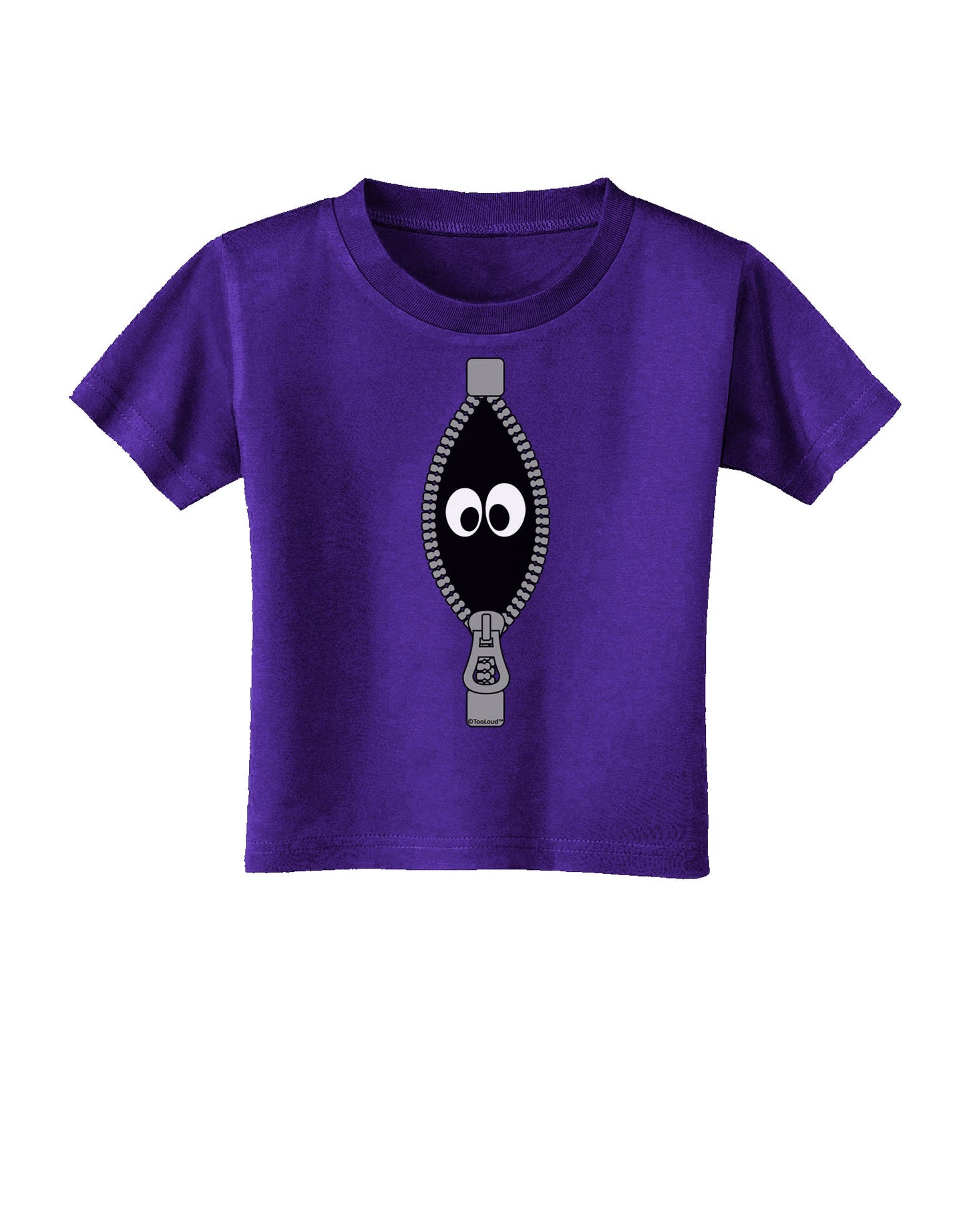 Funny Eyes Peeking Out of Zipper Toddler T-Shirt Dark by TooLoud-Toddler T-Shirt-TooLoud-Purple-2T-Davson Sales