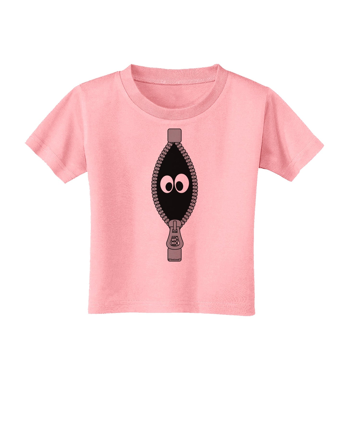 Funny Eyes Peeking Out of Zipper Toddler T-Shirt by TooLoud-Toddler T-Shirt-TooLoud-Candy-Pink-2T-Davson Sales
