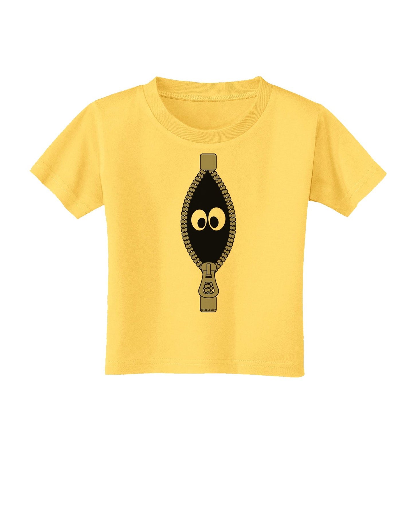 Funny Eyes Peeking Out of Zipper Toddler T-Shirt by TooLoud-Toddler T-Shirt-TooLoud-Yellow-2T-Davson Sales
