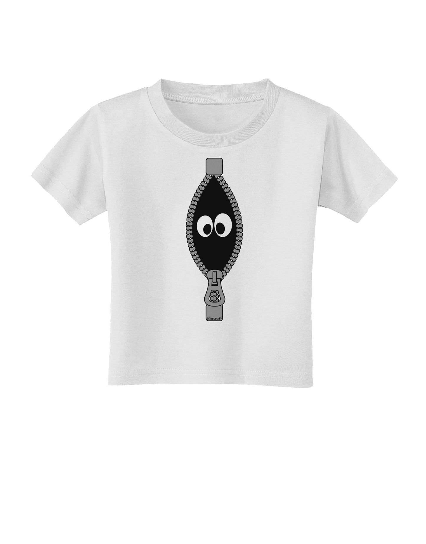 Funny Eyes Peeking Out of Zipper Toddler T-Shirt by TooLoud-Toddler T-Shirt-TooLoud-White-2T-Davson Sales