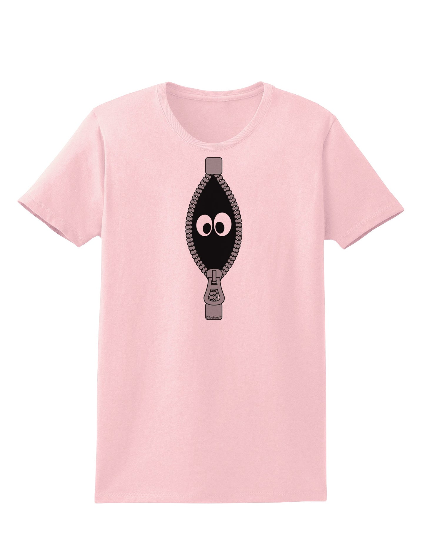 Funny Eyes Peeking Out of Zipper Womens T-Shirt by TooLoud-Womens T-Shirt-TooLoud-PalePink-X-Small-Davson Sales