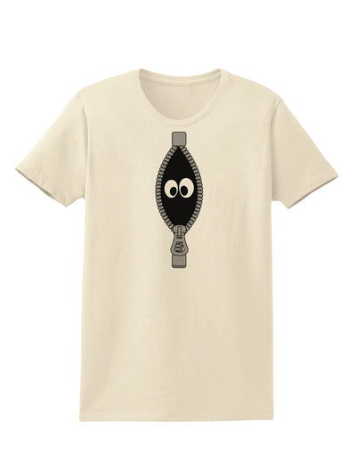 Funny Eyes Peeking Out of Zipper Womens T-Shirt by TooLoud-Womens T-Shirt-TooLoud-Natural-X-Small-Davson Sales