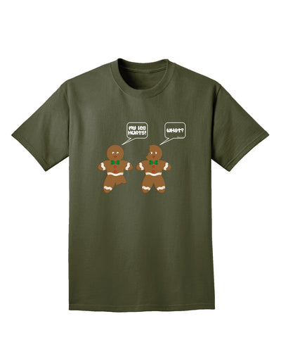 Funny Gingerbread Conversation Christmas Adult Dark T-Shirt-Mens T-Shirt-TooLoud-Military-Green-Small-Davson Sales