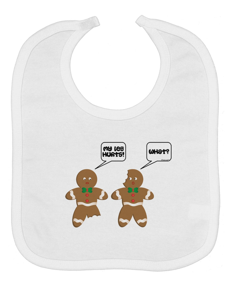 Funny Gingerbread Conversation Christmas Baby Bib